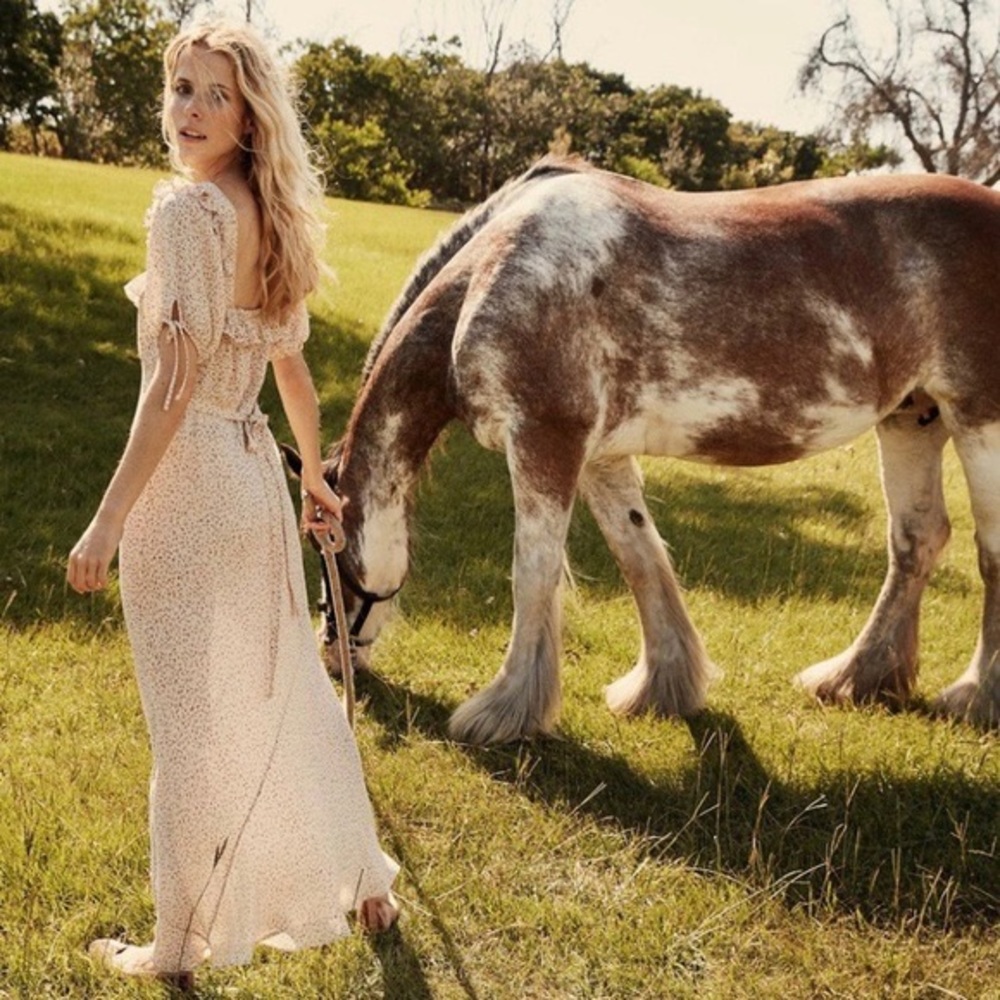 NWT DOEN rayne dress rose pink baby kate floral XL